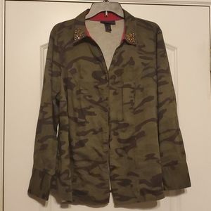 Lane Bryant Ladies Fashion Army Top